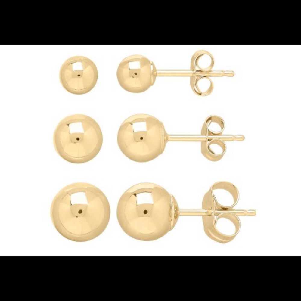 14k earring balls 4-6 mm (3 sets)